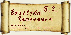 Bosiljka Komerović vizit kartica